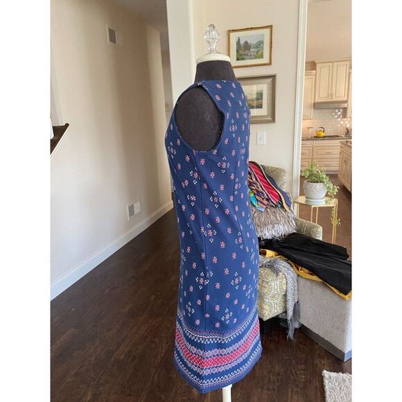 Talbots Blue, Red, and White Paisley Dress (Medium Petite) - Picture 7 of 8